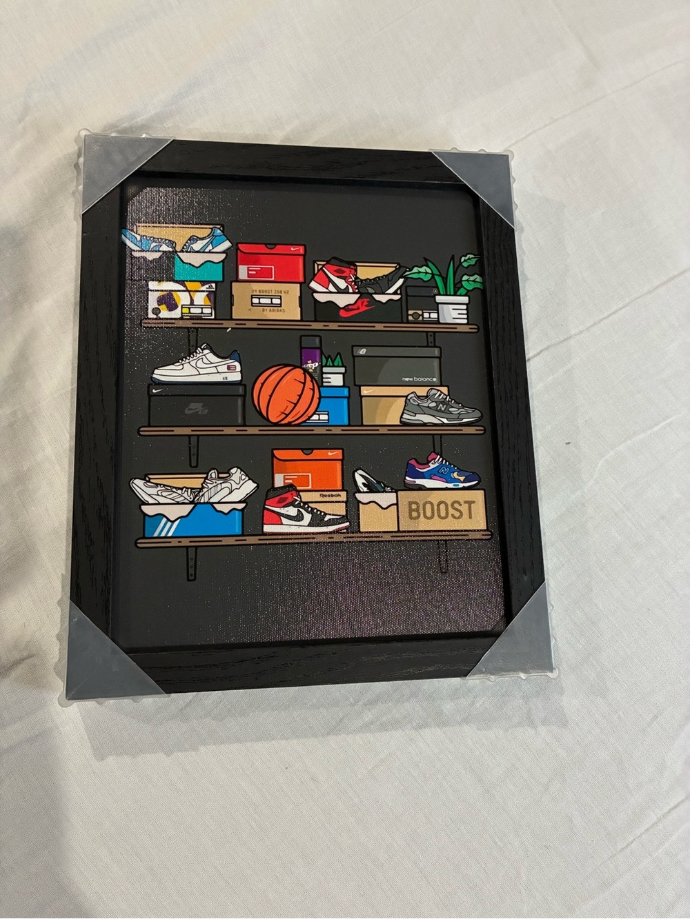 Black Framed Sneaker Shelf Wall Art